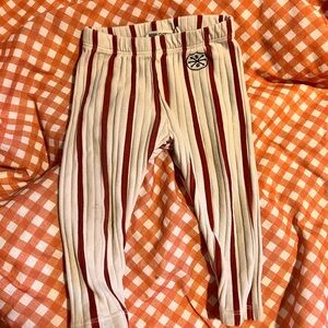 Bobo Choses Striped Red and White Leggings 12-18 months